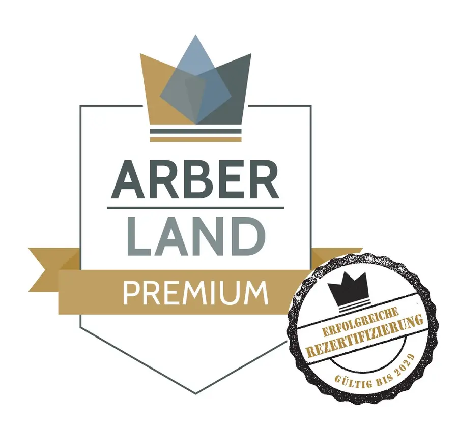 Arberland Premium logo with the stamp "Successfully recertified, valid until 2029"
