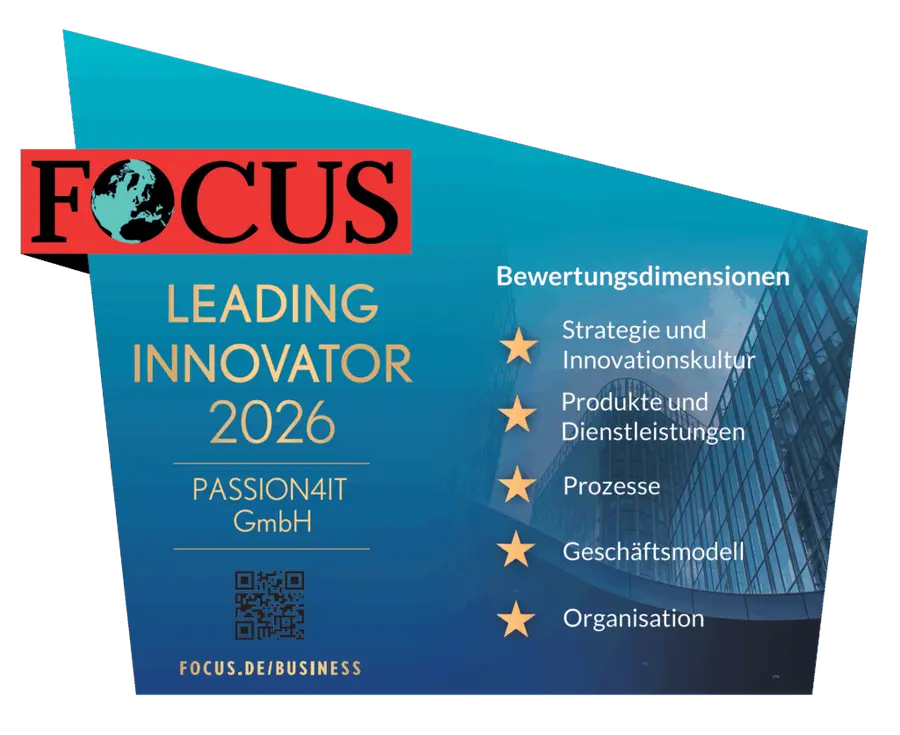 FOCUS-Siegel Leading Innovator 2026 für PASSION4IT