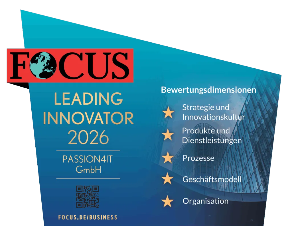 FOCUS Leading Innovator 2026 seal for PASSION4IT