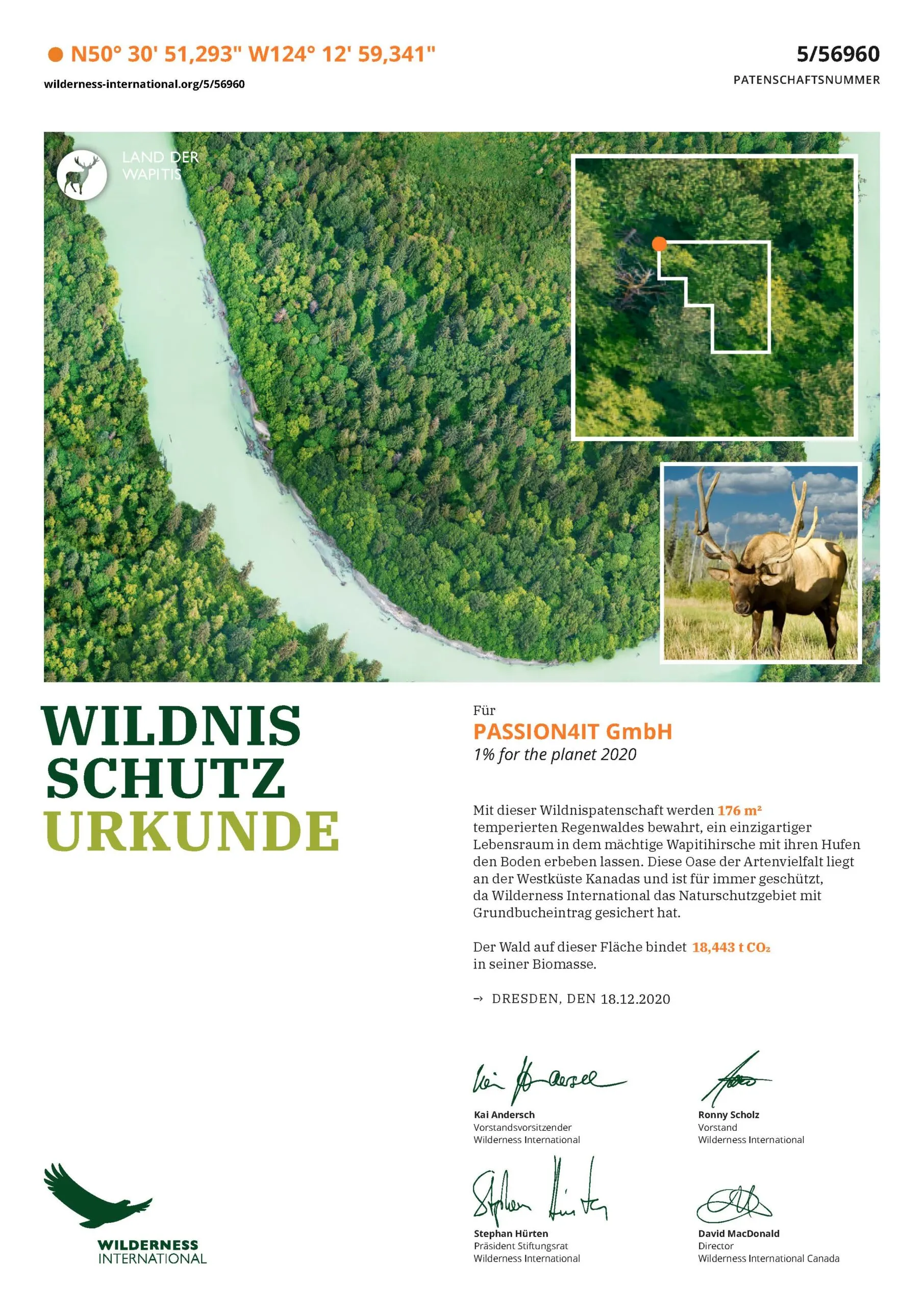 Wilderness protection certificate 1