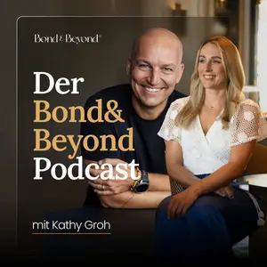 Cover of the Bond and Beyond podcast with host Kathy Groh